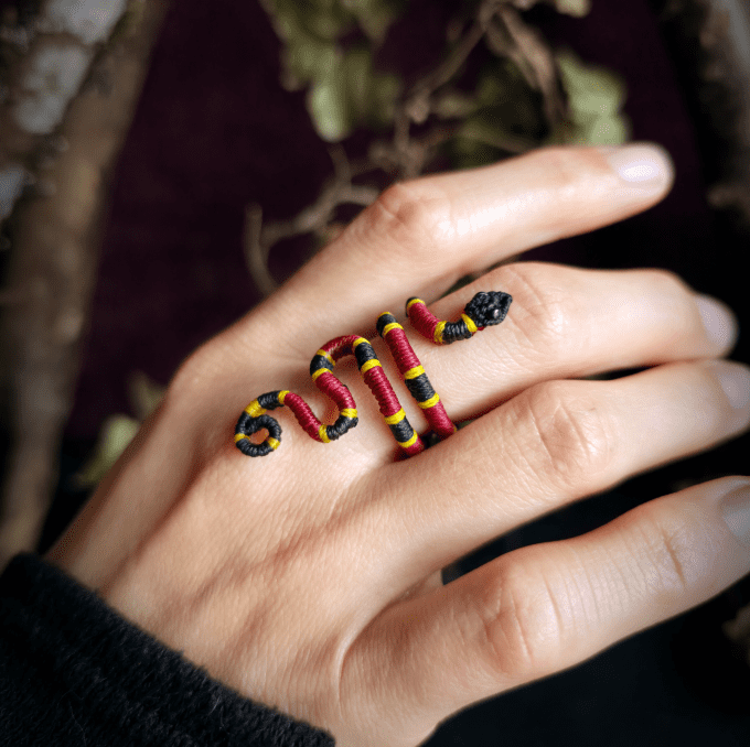 Bague Serpent Corail